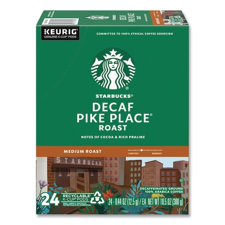 Starbucks Pike Place Decaf Coffee K-Cups Pack, PK24 PK 12434952